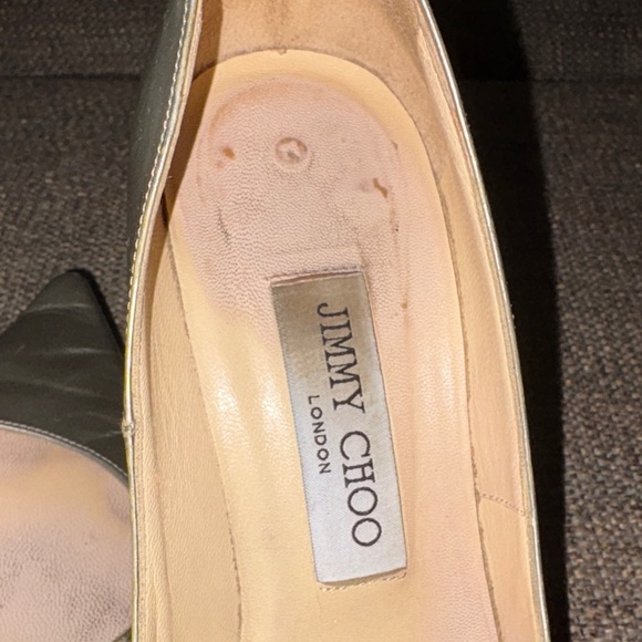 Gently Loved “Romy” Jimmy Choo Metallic Silver Heels - Picture 3 of 8
